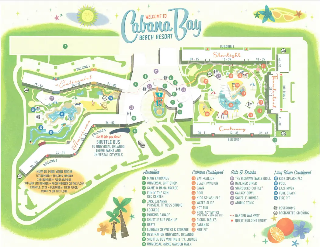 Universal's Cabana Bay Beach Resort Map and Brochure (2015 - 2022 ...